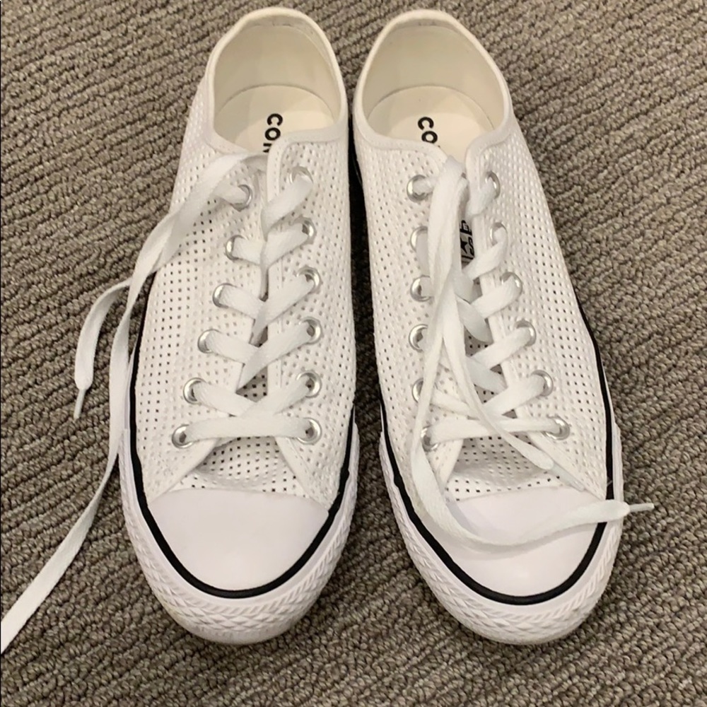 White Perforated canvas Converse